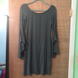 Green Short Bodycon Dress with Flowy Sleeves